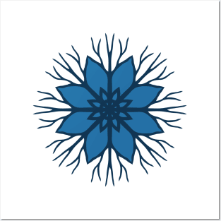 Flower Roots Wreath (Blue) Posters and Art